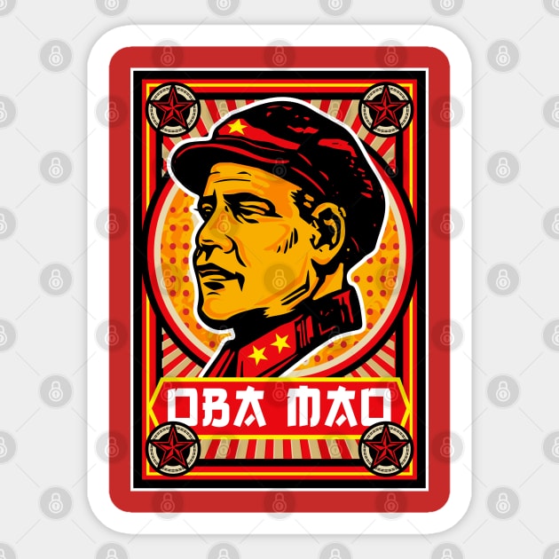 Oba Mao Propaganda Poster Sticker by Alema Art